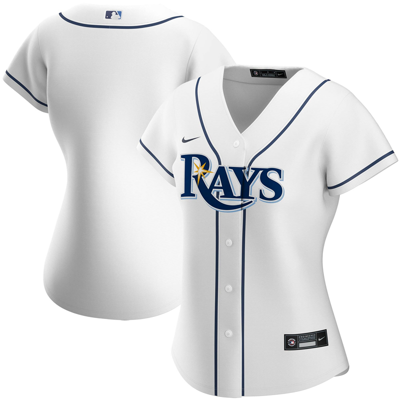 2020 MLB Women Tampa Bay Rays Nike White Home 2020 Replica Team Jersey 1->women mlb jersey->Women Jersey